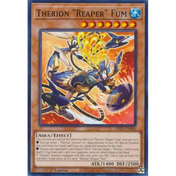 YuGiOh Trading Card Game Dimension Force Common Therion "Reaper" Fum DIFO-EN004