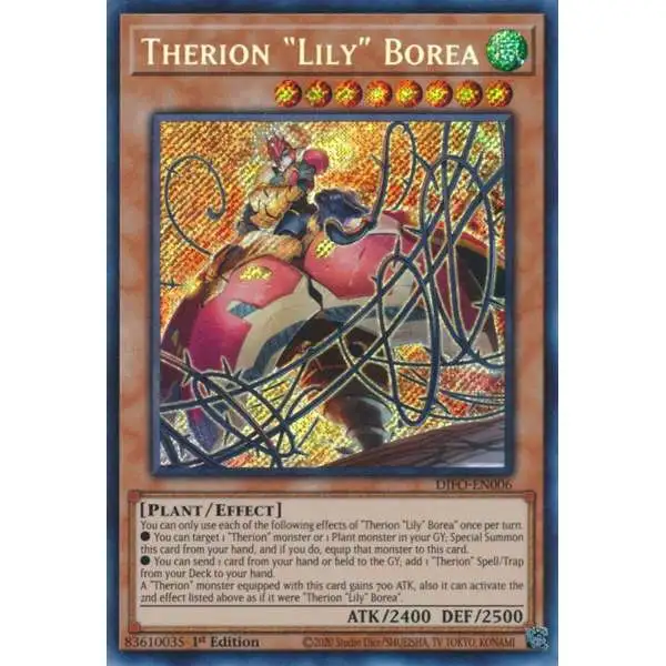 YuGiOh Trading Card Game Dimension Force Secret Rare Therion "Lily" Borea DIFO-EN006