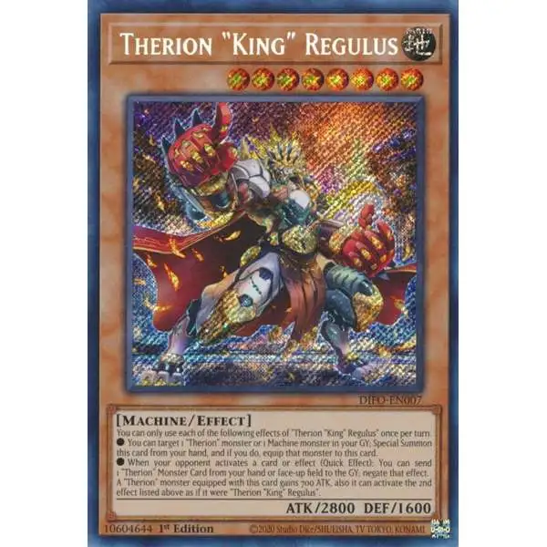 YuGiOh Trading Card Game Dimension Force Secret Rare Therion "King" Regulus DIFO-EN007