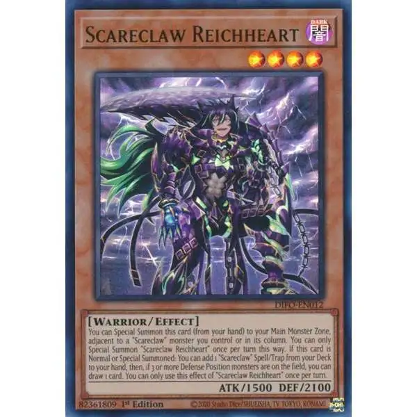 YuGiOh Trading Card Game Dimension Force Ultra Rare Scareclaw Reichheart DIFO-EN012