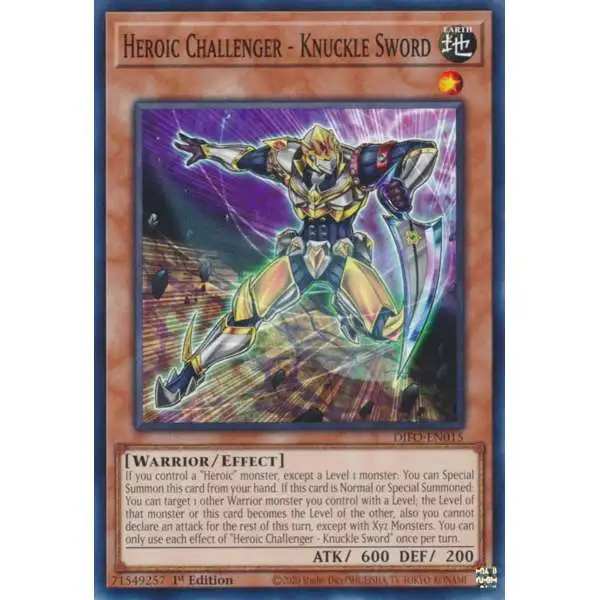 YuGiOh Trading Card Game Dimension Force Common Heroic Challenger - Knuckle Sword DIFO-EN015