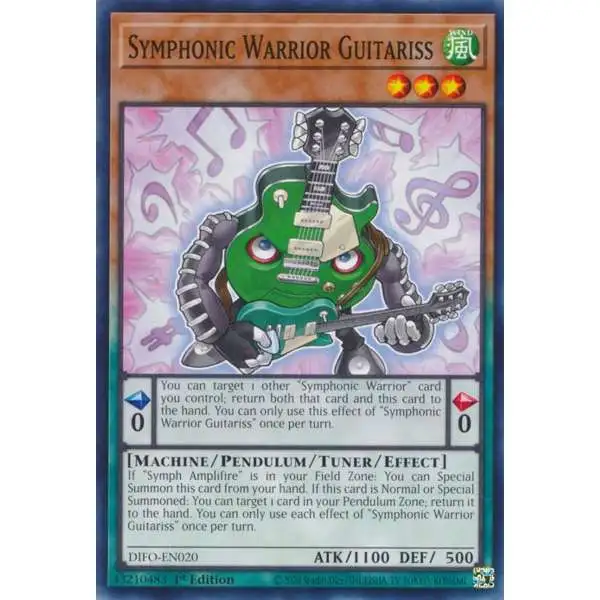 YuGiOh Trading Card Game Dimension Force Common Symphonic Warrior Guitariss DIFO-EN020