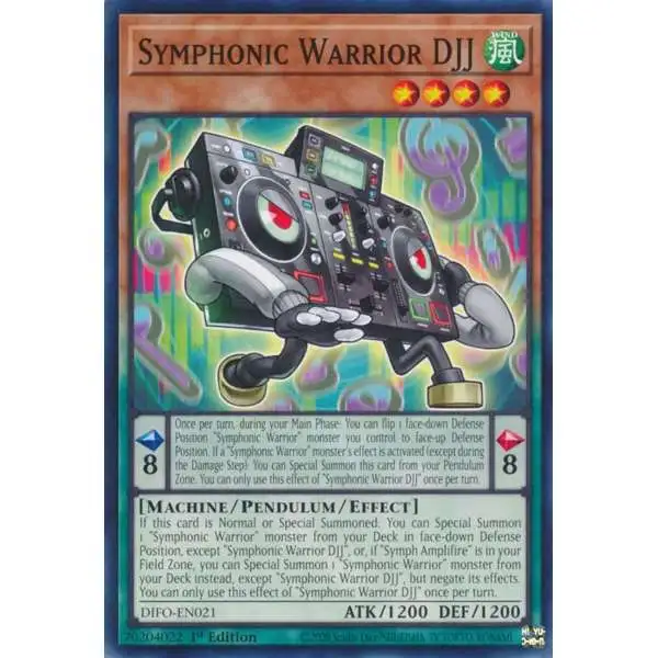 YuGiOh Trading Card Game Dimension Force Common Symphonic Warrior DJJ DIFO-EN021