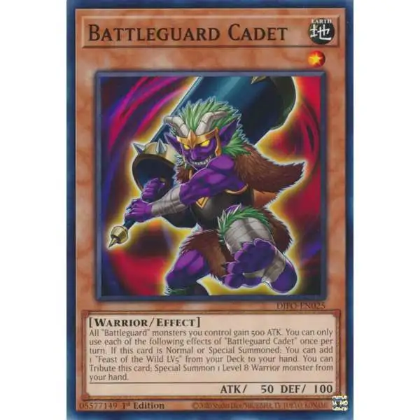 YuGiOh Trading Card Game Dimension Force Common Battleguard Cadet DIFO-EN025