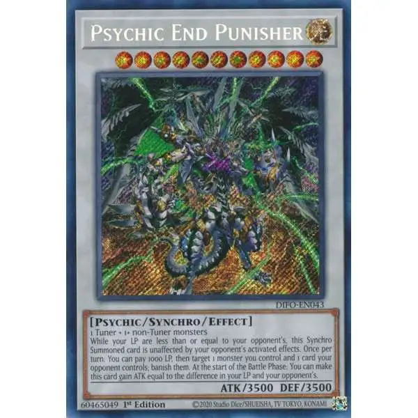 YuGiOh Trading Card Game Dimension Force Secret Rare Psychic End Punisher DIFO-EN043