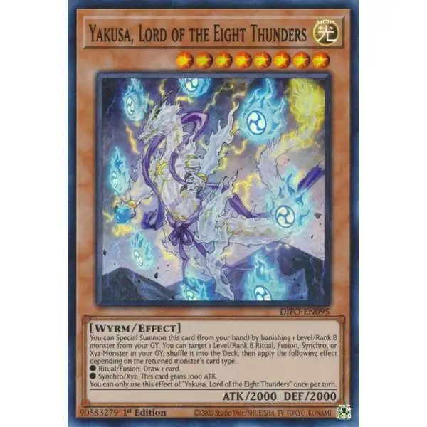 YuGiOh Trading Card Game Dimension Force Super Rare Yakusa, Lord of the Eight Thunders DIFO-EN095
