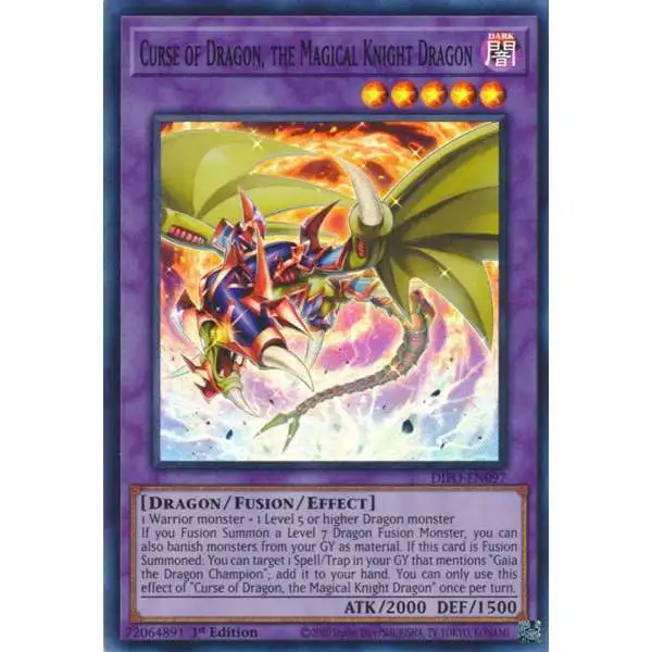 YuGiOh Trading Card Game Dimension Force Super Rare Curse of Dragon, the Magical Knight Dragon DIFO-EN097