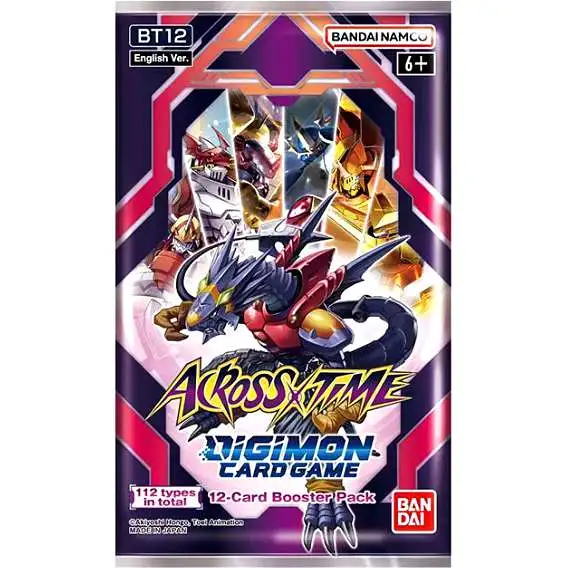Digimon Trading Card Game Across Time Booster Pack BT12 [12 Cards]