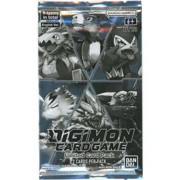 Digimon Trading Card Game Across Time Booster Box Topper LIMITED CARD Pack BT-12 [ENGLISH, 2 Cards]