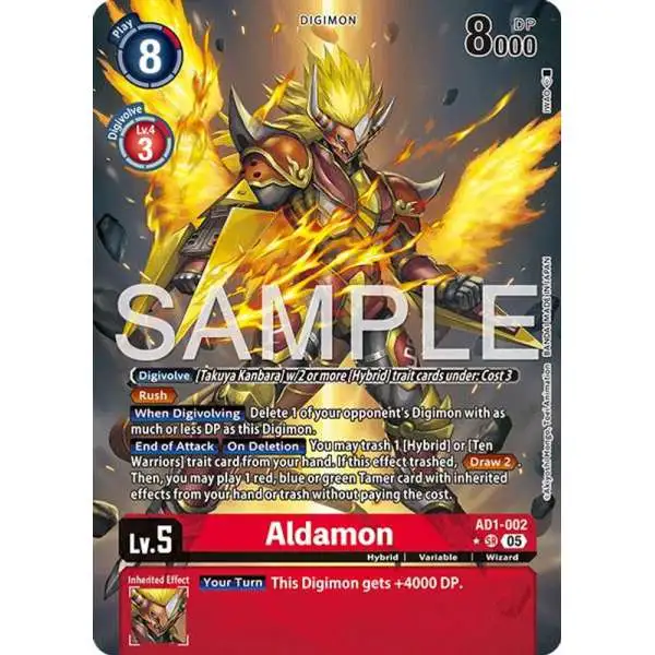 Trading Card Game Advanced Booster Digimon Generation Super Rare Aldamon AD1-002 [Alternate Art]