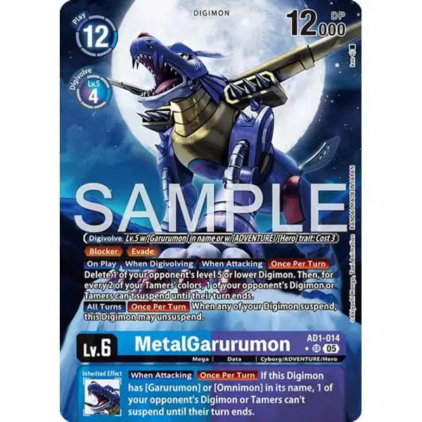 Trading Card Game Advanced Booster Digimon Generation Super Rare MetalGarurumon AD1-014 [Alternate Art]
