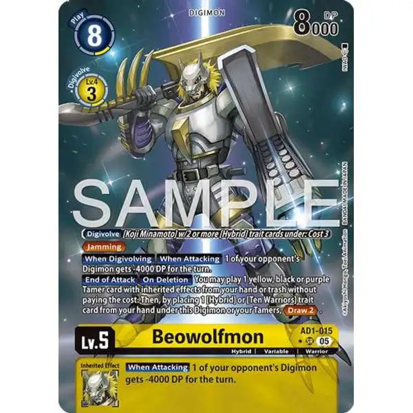 Trading Card Game Advanced Booster Digimon Generation Super Rare Beowolfmon AD1-015 [Alternate Art]