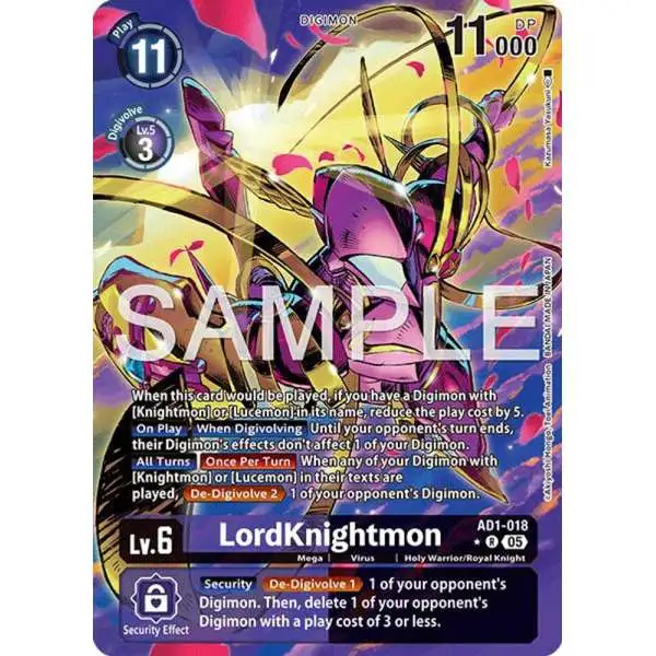 Trading Card Game Advanced Booster Digimon Generation Rare LordKnightmon AD1-018 [Alternate Art]