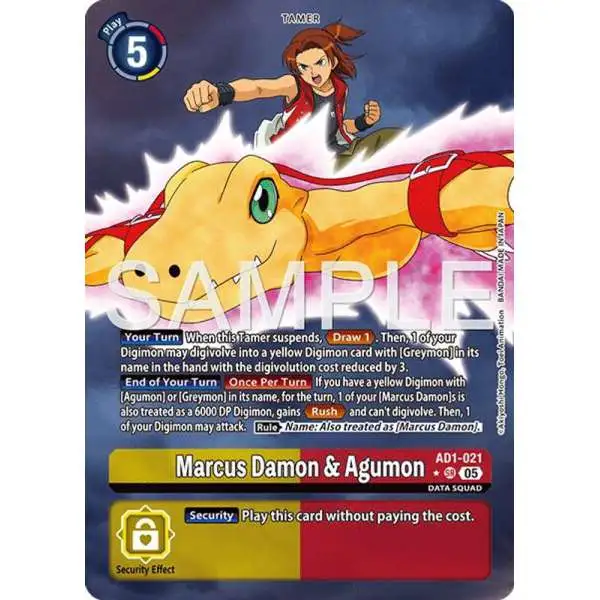 Trading Card Game Advanced Booster Digimon Generation Super Rare Marcus Damon &amp; Agumon AD1-021 [Alternate Art]