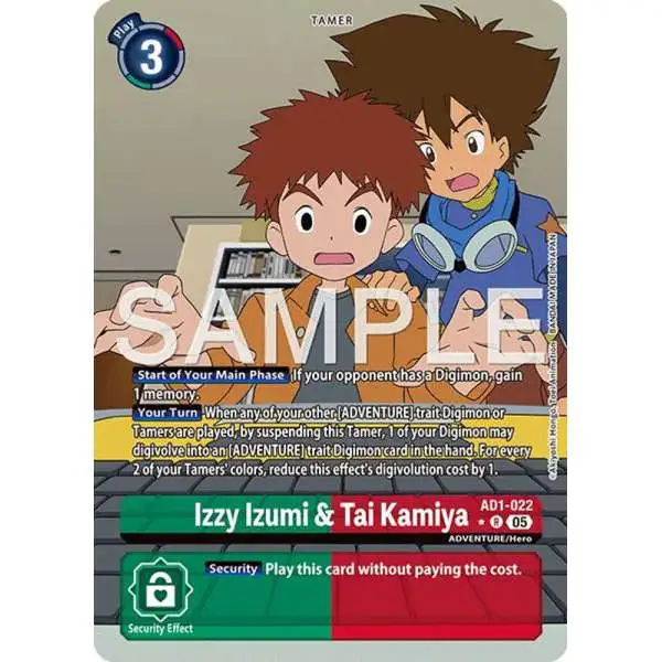 Trading Card Game Advanced Booster Digimon Generation Rare Izzy Izumi &amp; Tai Kamiya AD1-022 [Alternate Art]