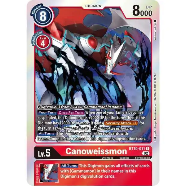 Digimon Xros Encounter Rare Canoweissmon BT10-011