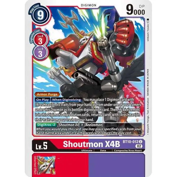 Digimon Xros Encounter Uncommon Shoutmon X4B BT10-012