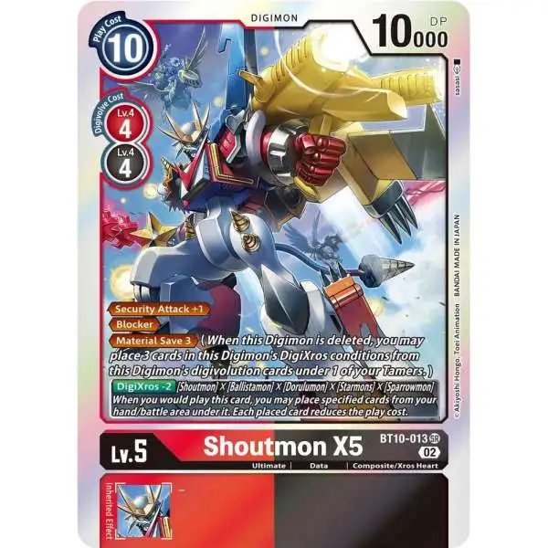 Digimon Xros Encounter Super Rare Shoutmon X5 BT10-013