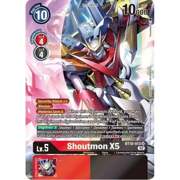 Digimon Xros Encounter Super Rare Shoutmon X5 BT10-013 [Alternate Art]