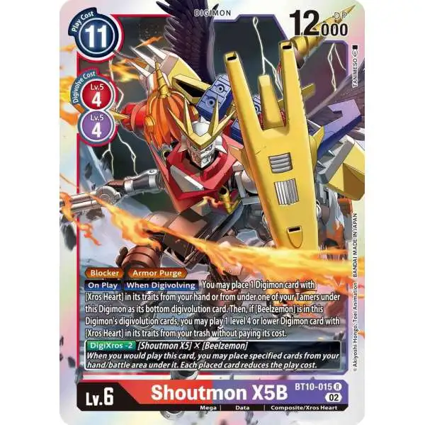 Digimon Xros Encounter Rare Shoutmon X5B BT10-015