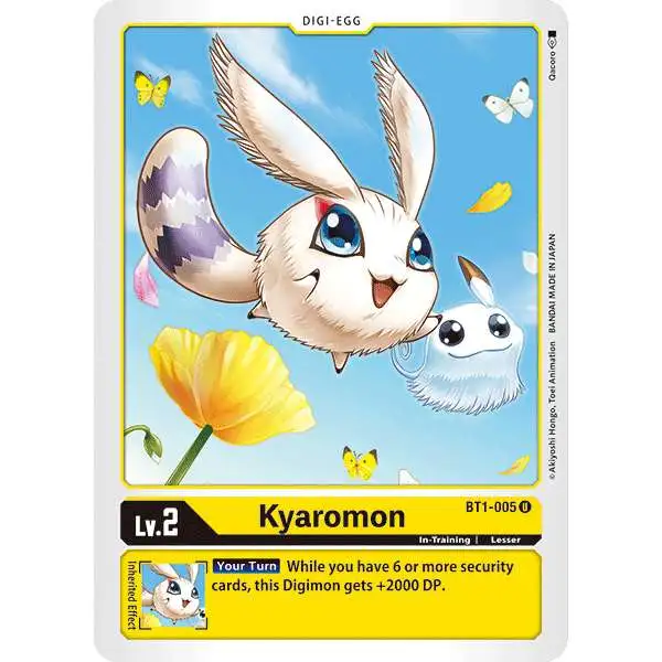 Digimon Trading Card Game 2020 V.1 Uncommon Kyaromon BT1-005