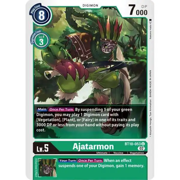 Digimon Trading Card Game Xros Encounter Uncommon Ajatarmon BT10-053
