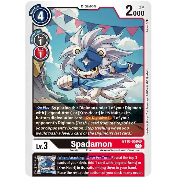 Digimon Xros Encounter Uncommon Spadamon BT10-059