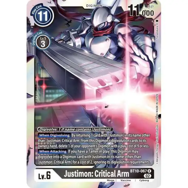 Digimon Trading Card Game Xros Encounter Rare Justimon: Critical Arm BT10-067