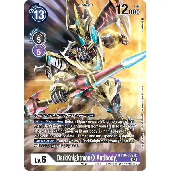Digimon Xros Encounter Super Rare DarkKnightmon (X Antibody) BT10-069 [Alternate Art]
