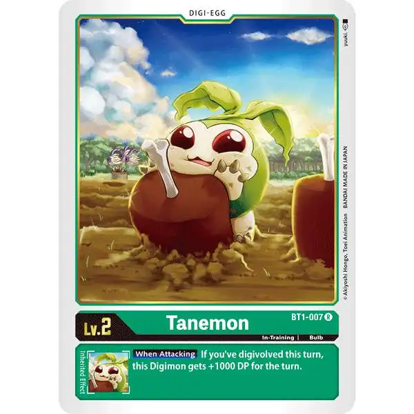 Digimon Trading Card Game Release Special Booster Rare Tanemon BT1-007