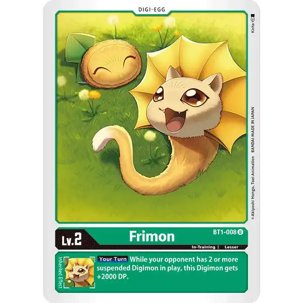 Digimon Trading Card Game 2020 V.1 Uncommon Frimon BT1-008