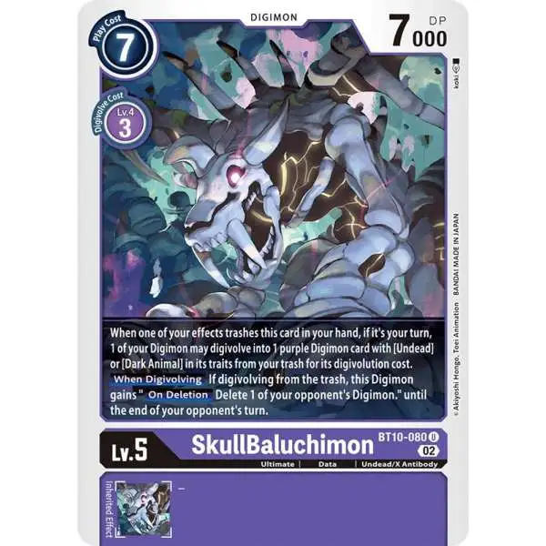 Digimon Trading Card Game Xros Encounter Uncommon SkullBaluchimon BT10-080