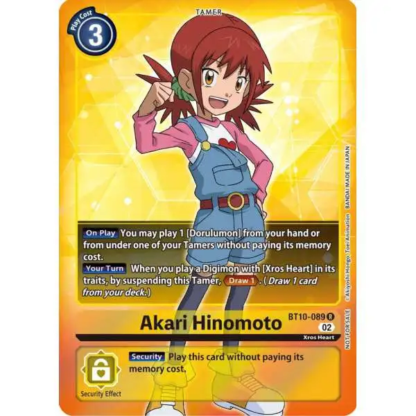 Digimon Xros Encounter Rare Akari Hinomoto BT10-089 [Box Topper]