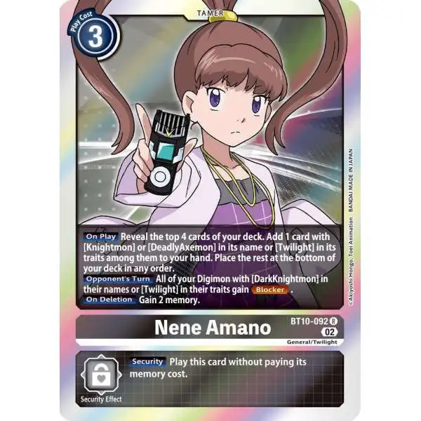 Digimon Xros Encounter Rare Nene Amano BT10-092
