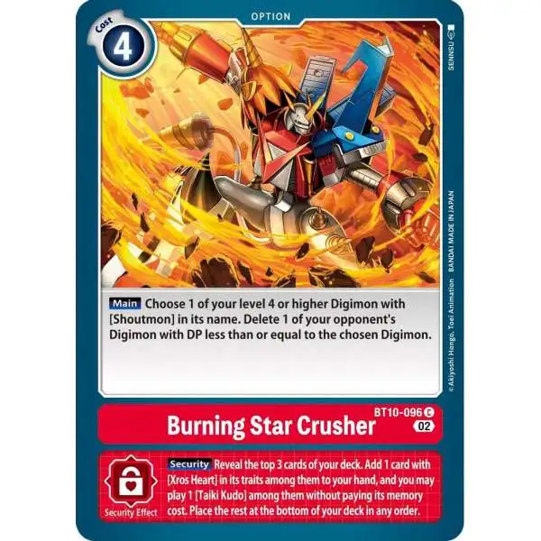 Digimon Xros Encounter Common Burning Star Crusher BT10-096