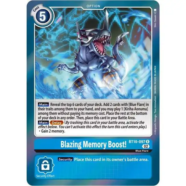 Digimon Trading Card Game Xros Encounter Rare Blazing Memory Boost! BT10-097