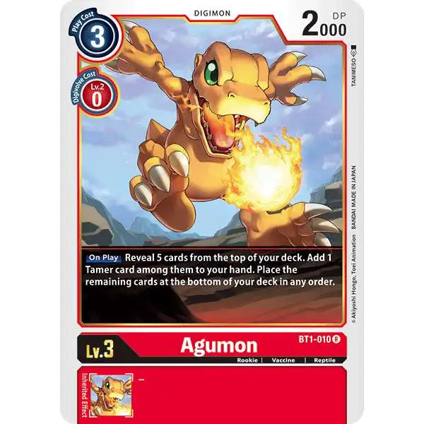 Digimon Trading Card Game Release Special Booster Rare Agumon BT1-010