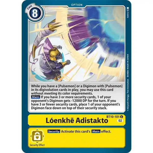 Digimon Trading Card Game Xros Encounter Uncommon Loenkhe Adistakto BT10-101