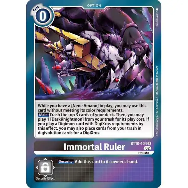 Digimon Xros Encounter Rare Immortal Ruler BT10-104