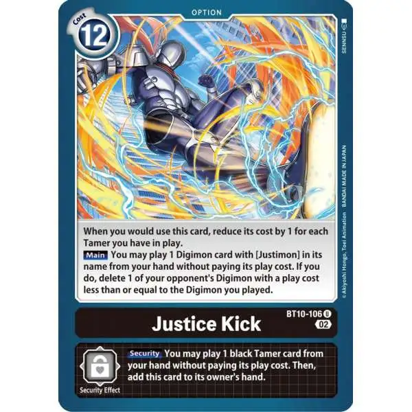 Digimon Xros Encounter Uncommon Justice Kick BT10-106