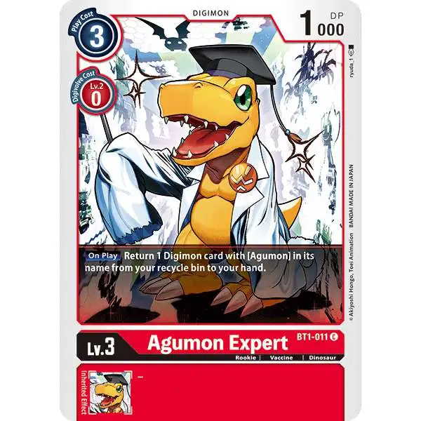 Digimon Trading Card Game 2020 V.1 Common Agumon Expert BT1-011
