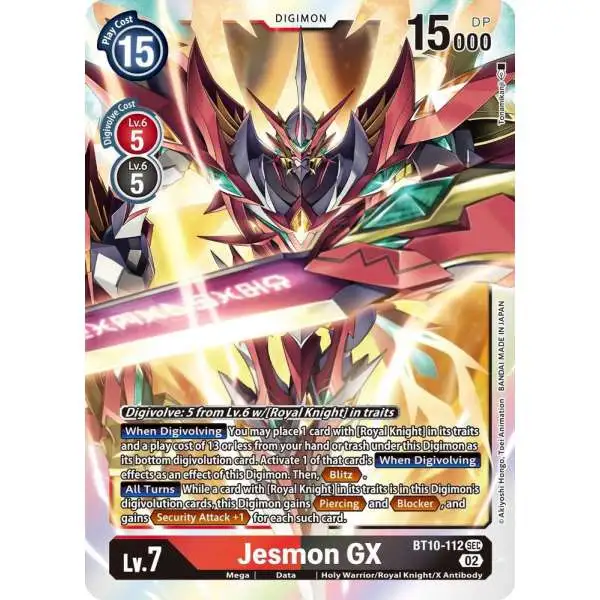 Digimon Xros Encounter Secret Rare Jesmon GX BT10-112