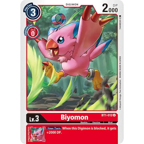 Digimon Trading Card Game 2020 V.1 Uncommon Biyomon BT1-012