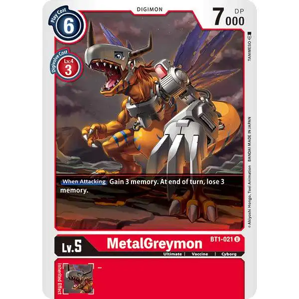 Digimon Trading Card Game Release Special Booster Uncommon MetalGreymon BT1-021