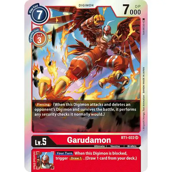 Digimon Trading Card Game Release Special Booster Super Rare Garudamon BT1-022
