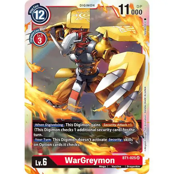 Digimon Trading Card Game Release Special Booster Super Rare WarGreymon BT1-025
