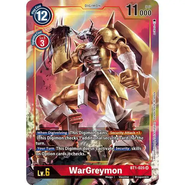 Digimon Card Game Release Special Booster Super Rare WarGreymon BT1-025 [Alternative Art]