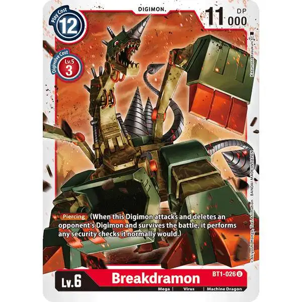 Digimon Trading Card Game Release Special Booster Uncommon Breakdramon BT1-026