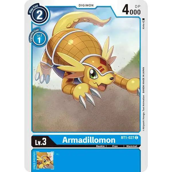 Digimon Trading Card Game 2020 V.1 Common Armadillomon BT1-027