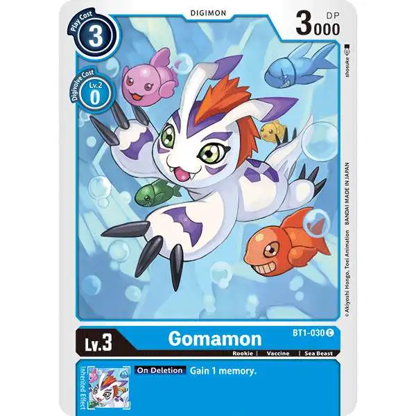 Digimon Trading Card Game 2020 V.1 Common Gomamon BT1-030